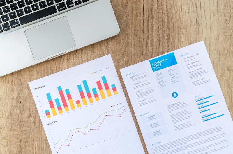 Organised digital documents and folders representing portfolio management